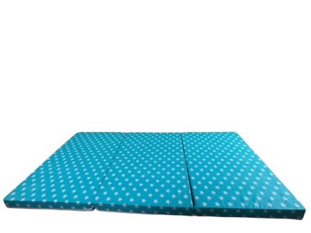 Saltea Pliabila Spuma Poliuretanica 120x60x5 cm - Blue with White Stars - Img 3