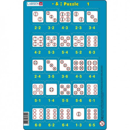 Set 16 Puzzle-uri Inmultire si Impartire, 25 Piese Larsen LRP49 - Img 2
