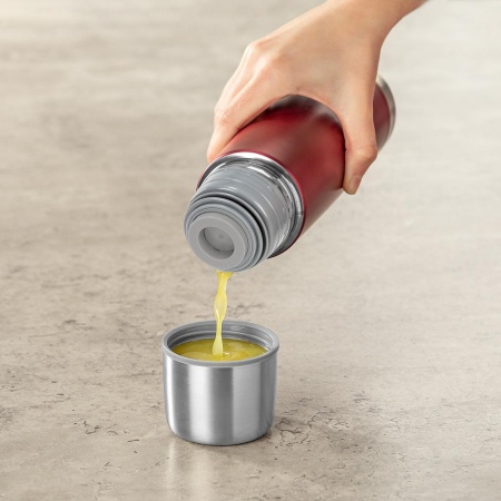 Sticla termos din otel inoxidabil vidat ColourCup, 450 ml, rosu, Reer 90524 - Img 2