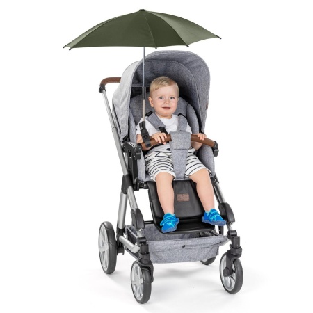 Umbrela parasolar carucior copii, protectie UV 80+, forma patrata 80 cm, reglabila 180°, prindere universala anti-alunecare, verde, Reer ShineSafe 84283 - Img 3