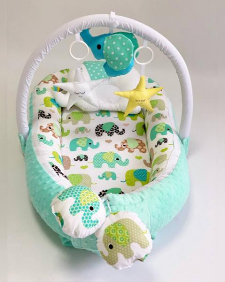 Babynest Plush MyKids 0154 Elephant Blue - Img 2