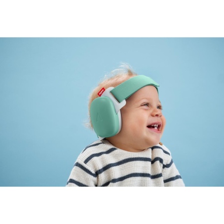 Casti antifonice pentru bebelusi si copii pana la 4 ani, ofera protectie auditiva, SNR 24, verde, ALPINE Muffy Baby Sage Green ALP29734 - Img 5