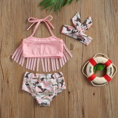 Costum de baie cu franjuri din 3 piese Drool - Img 4