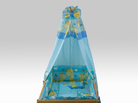 Lenjerie MyKids Happy Giraffe Albastru 5 Piese 120x60 cm - Img 5