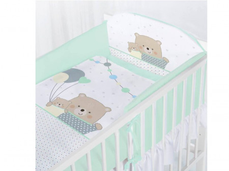 Lenjerie Pat 3 Piese KLUPS Teddy bears with balloons K097 - Img 3