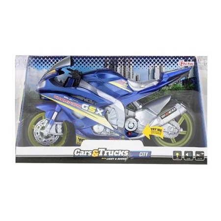 Motocicleta de Curse cu Lumini si Sunete 30 cm Toi-Toys TT29210Z - Img 5
