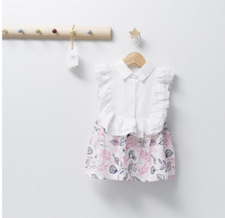 Rochita de fetita Barcelona, Tongs baby (Culoare: Roz, Marime: 24-36 luni) - Img 3