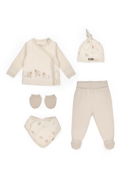 Set de 5 piese pentru nou nascut, Lamb, BabyCosy - Img 2