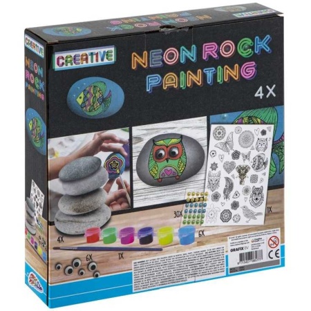 Set pictura pe pietre Neon 19 piese Grafix GR200052 - Img 4