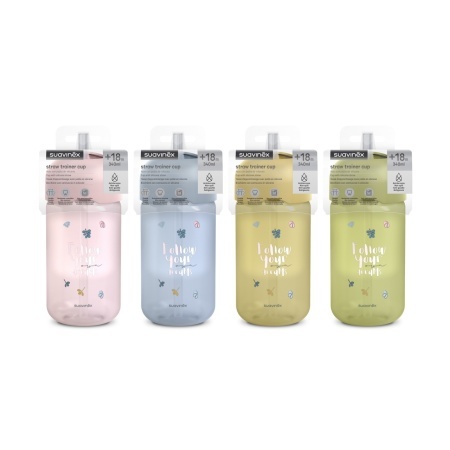 Sticla de apa fara picurare, Bears, 340 ml, roz, Suavinex - Img 3