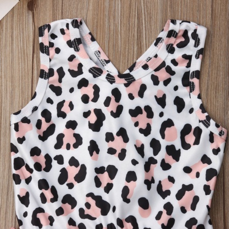 Costum de baie leopard roz cu volan Drool - Img 3