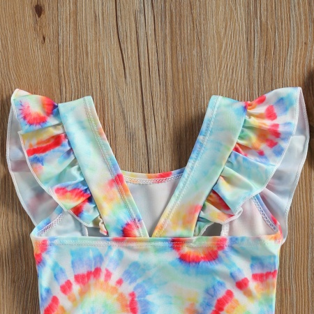 Costum de baie multicolor cu volanne verticale Drool - Img 3