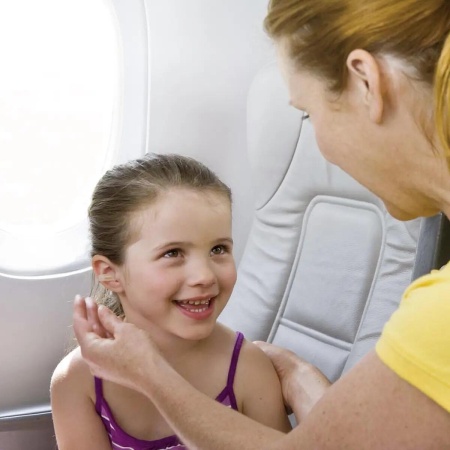 Dopuri pentru protectia urechilor la copii pe timpul zborului cu avionul, 1 an+, transparente, reutilizabile, hipoalergenice, SANOHRA Fly Kids - Img 5