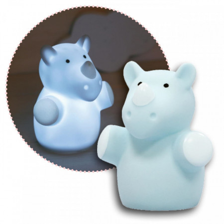 Lampa de veghe cu LED, forma rinocer, albastra, Lumilu Mini Zoo Rhino, Reer 52343 - Img 2