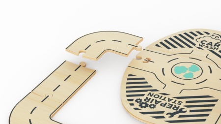 Parcare portabila de masinute din lemn, MamaToyz - Img 8