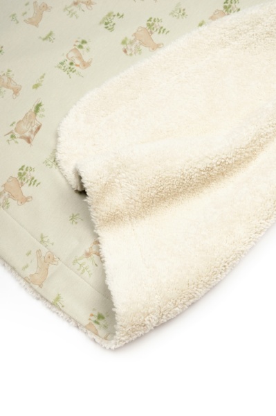 Paturica cu iepurasi pentru nou nascut, 85X85 cm, 100% bumbac organic, Rabbit, BabyCosy - Img 4