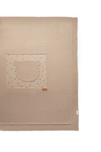 Paturica cu ursulet pentru nou nascut, 100% bumbac organic, TeddyBear, BabyCosy, maro - Img 3