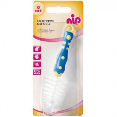 Perie mini pentru suzete si tetine, cu maner antialunecare, 0+ luni, nip 37011 - Img 2