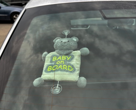 Semn reflectorizant Baby on Board BabyJem, verde - Img 2