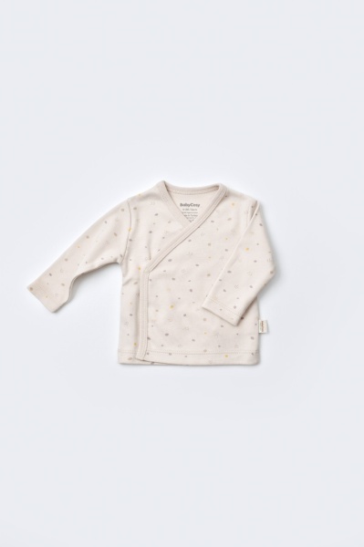Set 5 piese pentru nou nascut - 100% bumbac organic - Crem cu buline, BabyCosy - Img 3