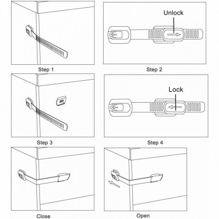Sistem de siguranta multifunctional reglabil 19 cm, 1 buc Bambinice BN043 - Img 6