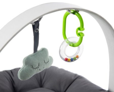 Babynest cu bara de jucarii, BabyJem, antracit - Img 5