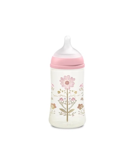 Biberon 270 ml tetina fiziologica SX Pro cu debit mediu Roz Gold Premium - Img 2