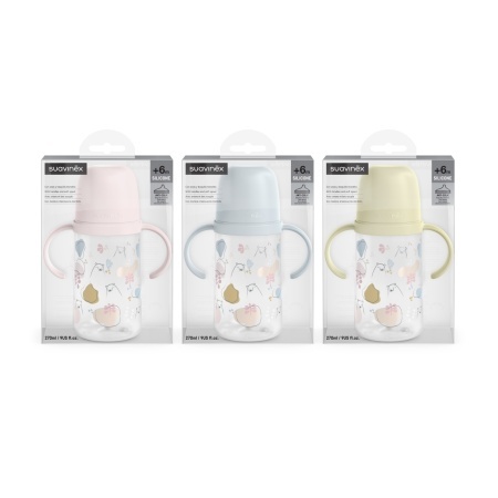 Cana cu mustiuc din silicon, 270 ml, Bears, roz, Suavinex - Img 4