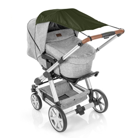 Copertina solara carucior copii, protectie UV UPF 80+, parasolar universal reglabil, protectie vant si ploaie usoara, prindere elastica universala, montare rapida, verde, Reer ShineSafe 84313 - Img 8