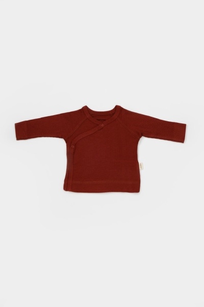 Cutie 4 piese pentru nou nascut - 100% bumbac organic - Caramiziu, BabyCosy - Img 7