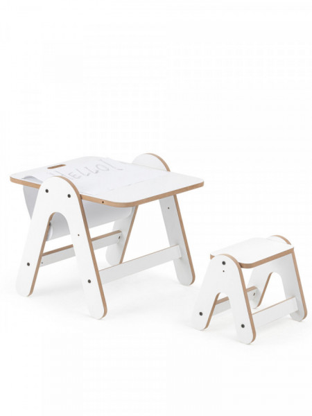 Masuta si tabla 2 in 1 cu scaunel Massam MDF MamaToyz - Img 5