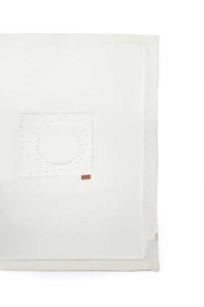Paturica cu ursulet pentru nou nascut, 100% bumbac organic, TeddyBear, BabyCosy, ecru - Img 3