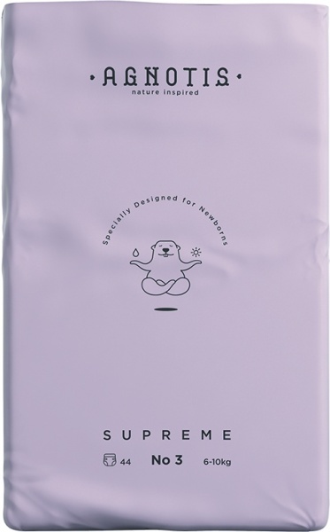 Scutece hipoalergenice Supreme Agnotis, marimea nr. 3, 6-10 kg, 44 bucati - Img 4