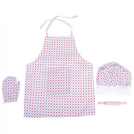 Set sortulet si accesorii alb cu buline - Img 3