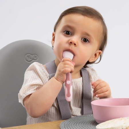 Tacamuri flexibile pentru copii, lingurita si furculita, fara BPA, roz, 6+ luni, Reer 23044 - Img 8