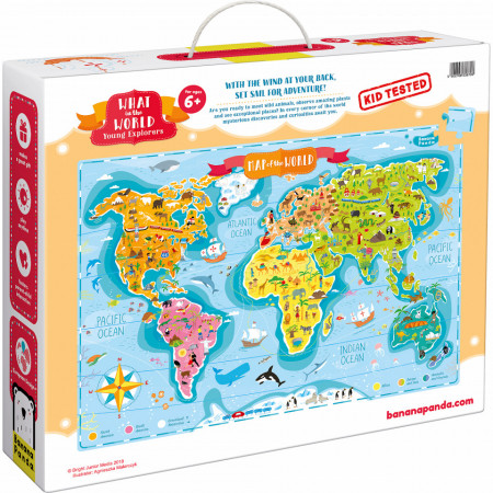 Puzzle Descopera lumea - Tinerii exploratori, 168 piese, 98x68cm Banana Panda BP33672 - Img 2