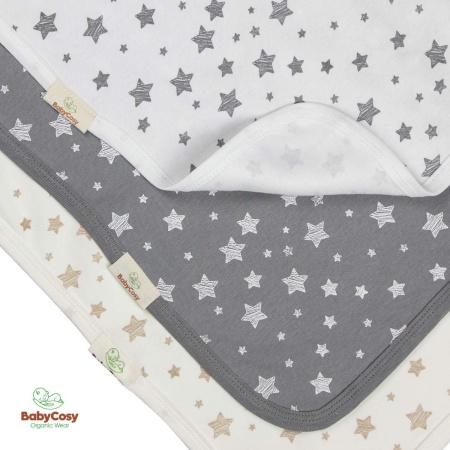 Set 3 prosopele, bumbac organic 100%, 30x40cm, BabyCosy - Img 3