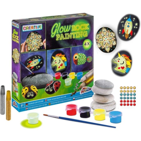 Set pictura pe pietre cu vopsea fosforescenta Glow in the dark Grafix GR200054 - Img 2