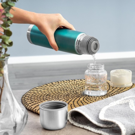 Sticla termos din otel inoxidabil vidat ColourCup, 450 ml, albastru, Reer 90523 - Img 2
