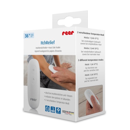 Aparat pentru tratarea intepaturilor de insecte, tratament prin caldura fara chimicale, 2 trepte de temperatura, bucla de prindere, baterii incluse, produs medical certificat, Reer ItchRelief 81140 - Img 8