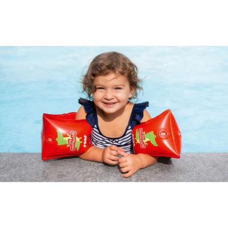 Aripioare de inot pentru copii, cu insertie din material moale, 11–30kg (1-6 ani), rosu, Reer MySwimBuddy Armbands, 66024 - Img 3