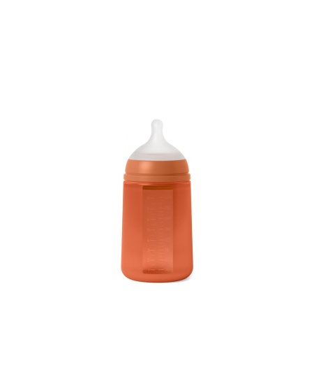 Biberon din silicon, 240ml, Colour Essence SX Pro debit mediu, rosu - Img 2