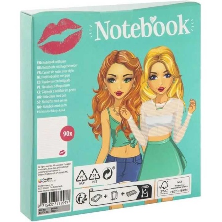 Carnetel Besties cu Pix 90 de File Liniate,15 x 10.5 cm Grafix GR140045 - Img 3