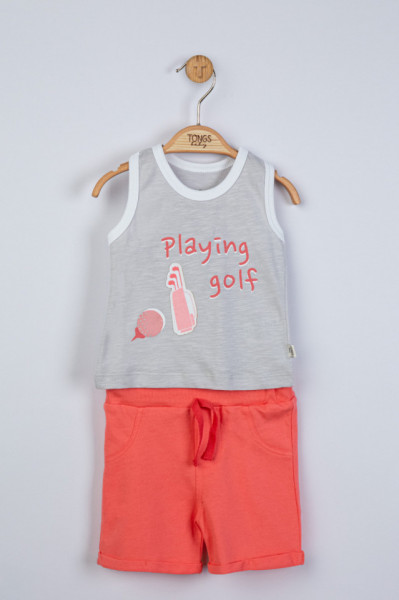 Compleu 2 piese Playing golf pentru baietei, Tongs baby (Culoare: Gri, Marime: 12-18 Luni) - Img 2