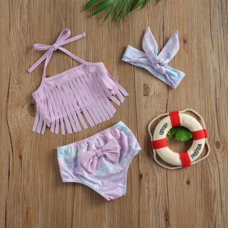Costum de baie cu franjuri din 3 piese Drool - Img 2