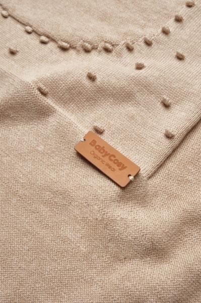 Paturica cu ursulet pentru nou nascut, 100% bumbac organic, TeddyBear, BabyCosy, maro - Img 4