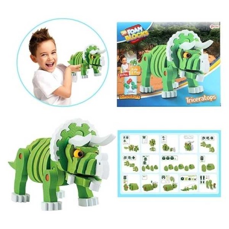 Puzzle 3D Spuma Dino Triceraptos 63 piese Toi-Toys TT43544A - Img 3