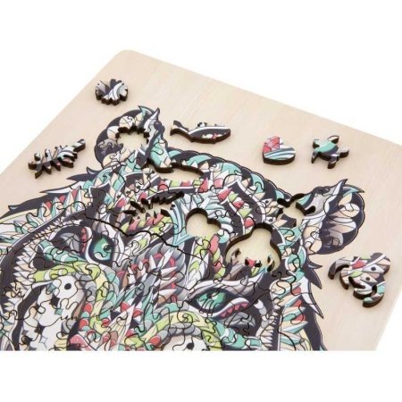 Puzzle Lemn Tigru, 135 piese, 30x22.5 cm Grafix GR400062 - Img 6