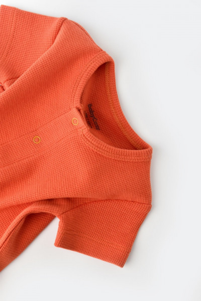 Salopeta cu panataloni scurti - 100% bumbac organic - Scortisoara, Baby Cosy (Marime: 12-18 Luni) - Img 5