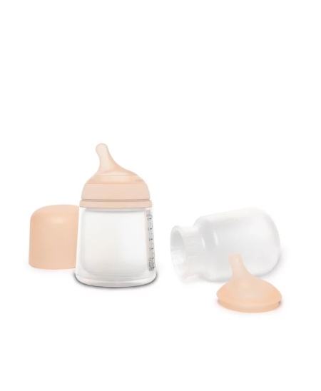 Set biberon anticolici 180 ml + tetina cu debit variabil + saculet silicon Zero Zero Suavinex - Img 2